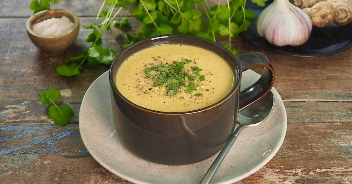 Cauliflower Soup in mug