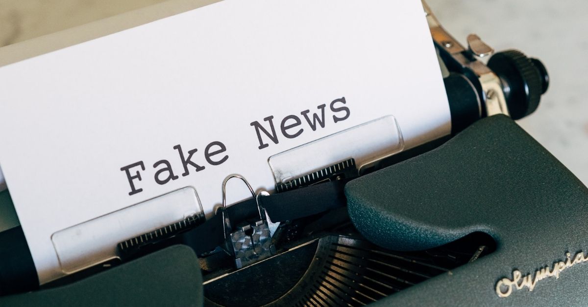fake news in large font written on a typewriter