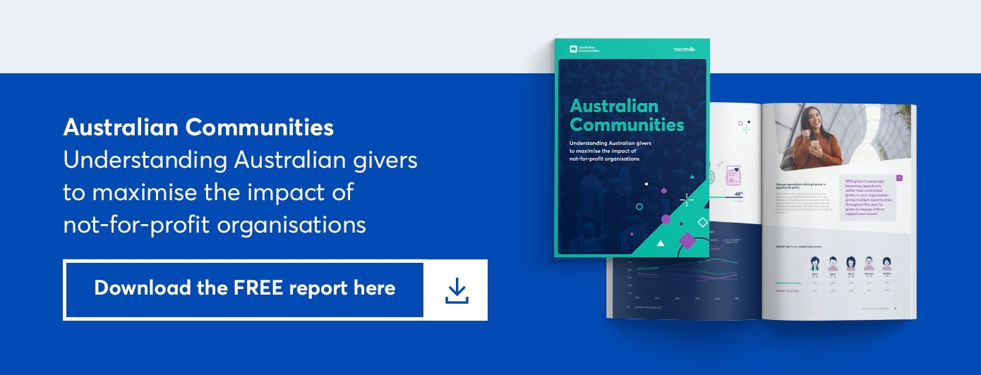 australian communities - understanding australian givers to maximise the impact of not for profit organisations. download the free report here 