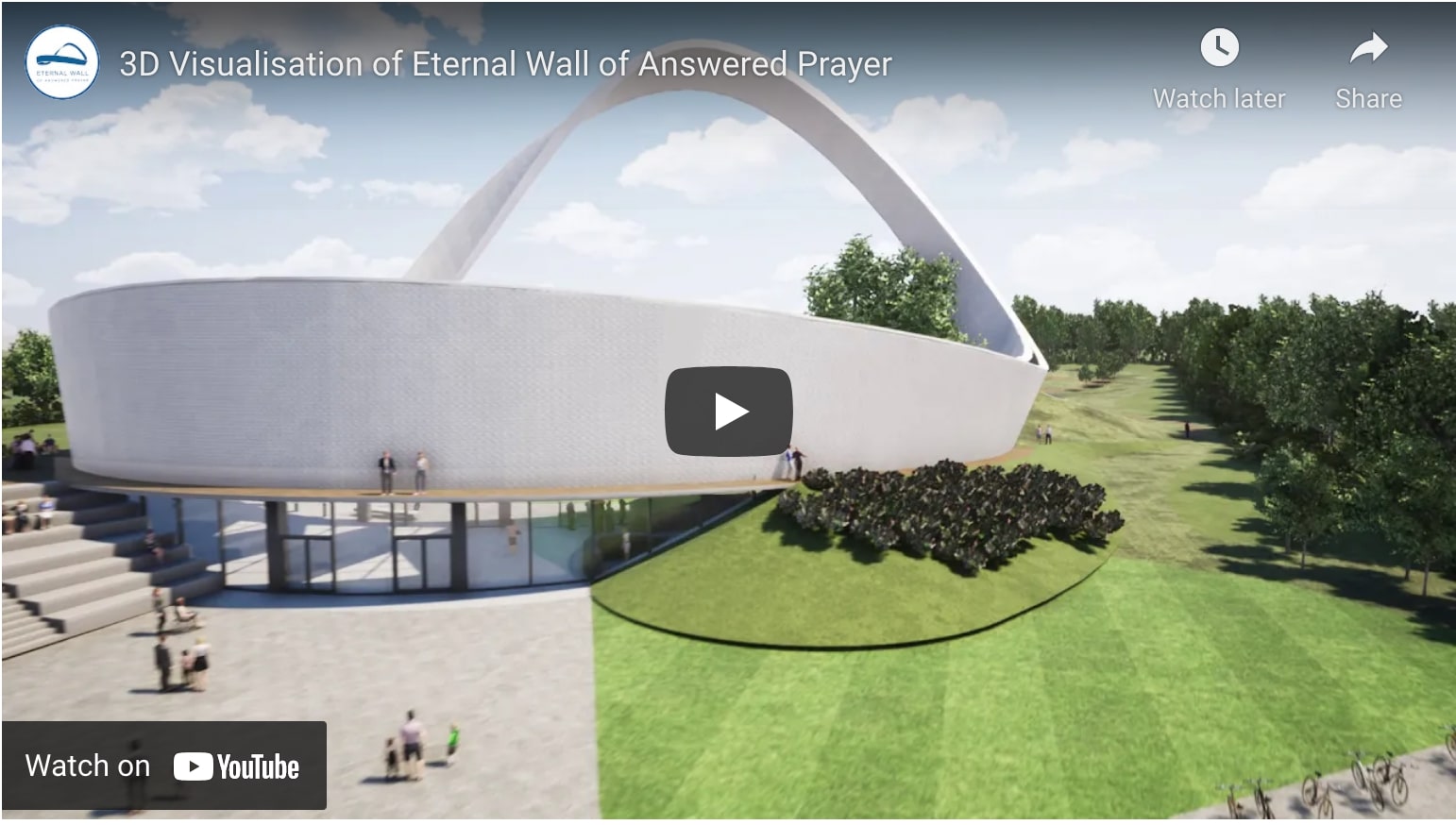 3D visualisation of the eternal wall of answered prayer