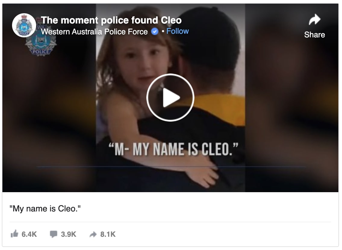 the moment police found cleo