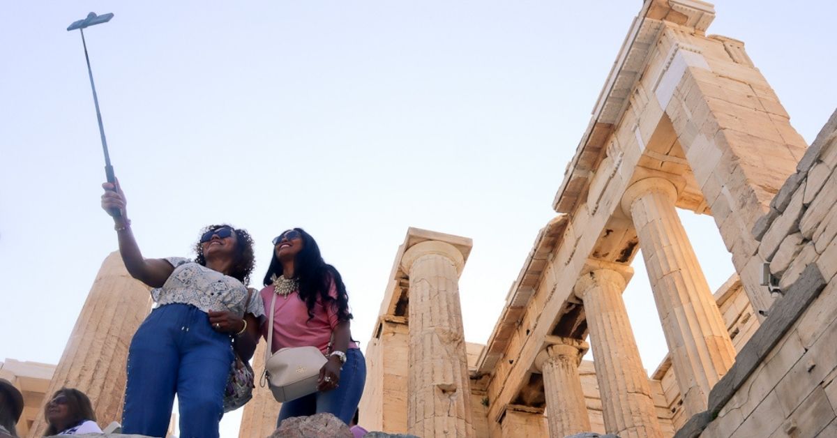 Tourists in Athens photo by Sheridan Voysey