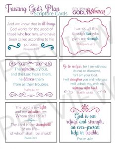 a printable with 6 bible verses for hard times supplied by Equipping Godly Women