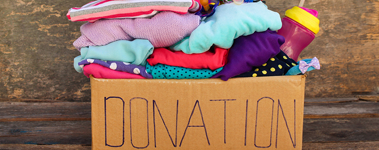 Donation box filled with clothes