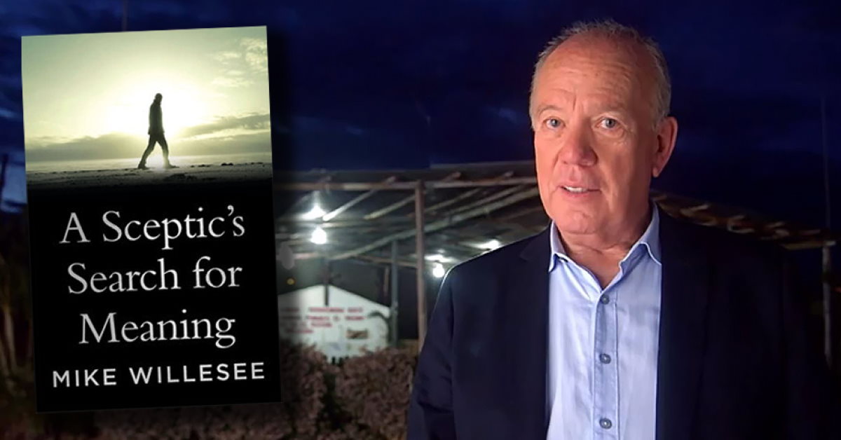 Front cover of Mike Willesee's Book, plus a shot of Mike talking to camera