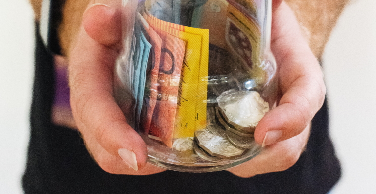 photo of Australian money in a jar