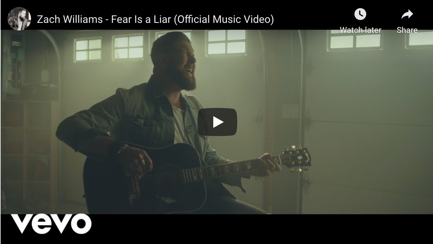 zach williams - fear is a liar music video