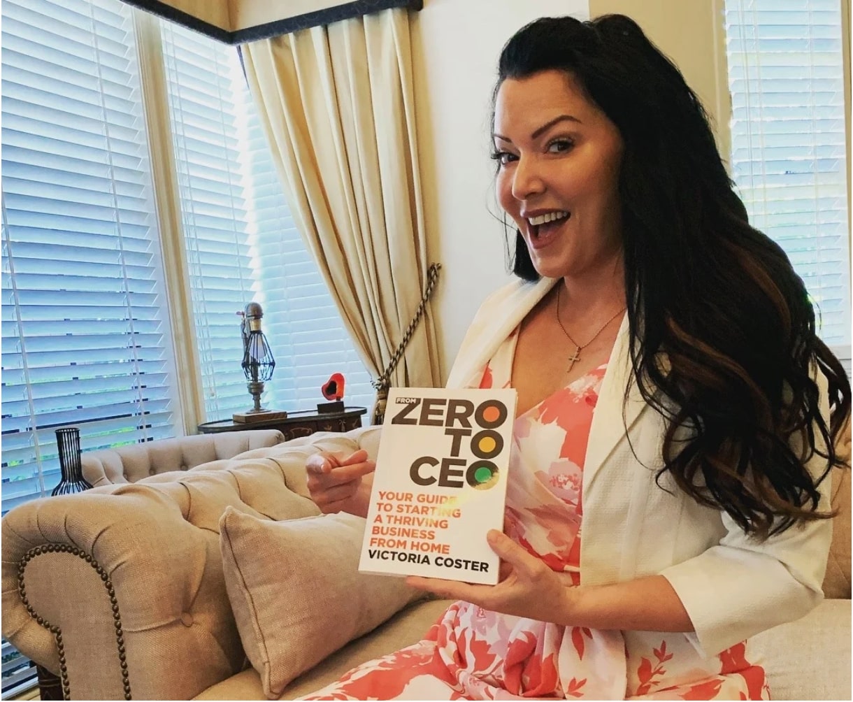 victoria coster holding her book zero to ceo