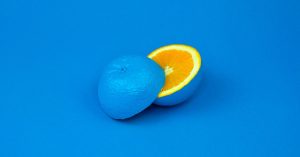 Sliced Orange painted blue