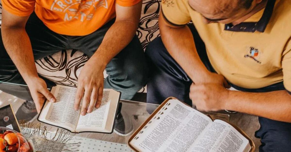 Christians reading Bible in persecuted nation