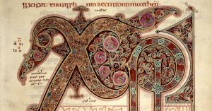 A page of the Lindisfarne gospels