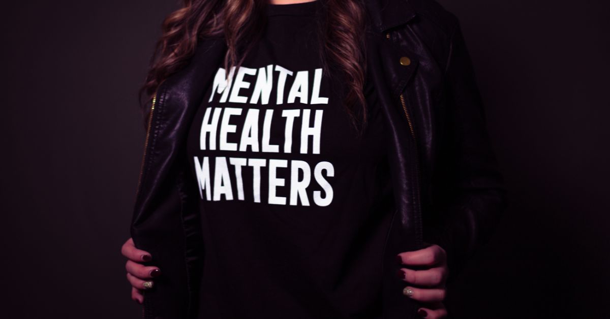 Woman with Mental Health Matters tshirt