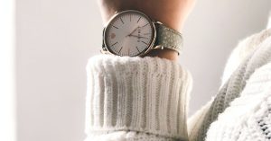 Woman wearing wristwatch
