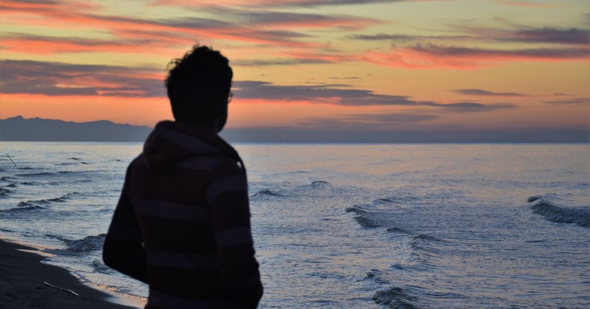 Man looking at horizon