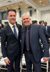 NSW Premier Chris Minns with Nathan Brown, CEO of Christian Media and Arts Australia