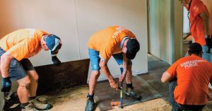Samaritans Purse Workers repair a house in Rochester, Vic