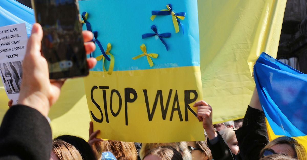 Ukraine war Protest sign