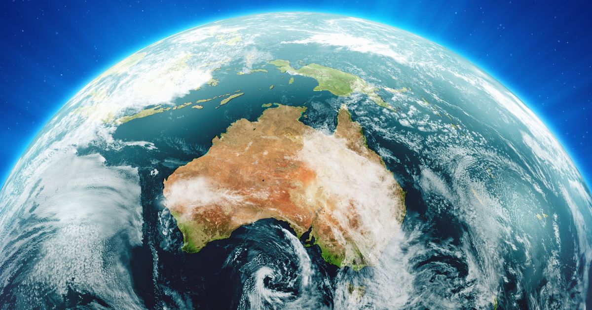 Map of Australia as seen from space