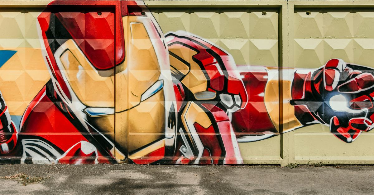 Iron Man graffiti, Kiev