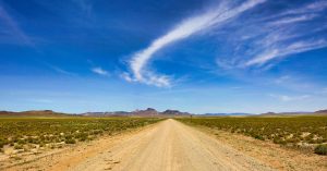 dirt road in desert